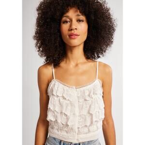 NWT Mille Patti Top in White Embroidery Lace Size XS X-Small
